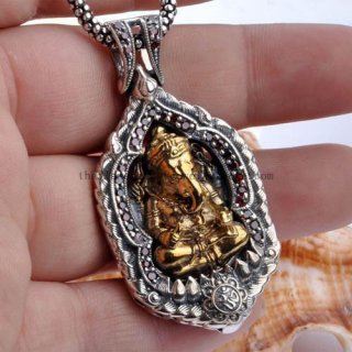 Handmade Silver Garnesa Fortune Buddha Pendant Handmade Silver Garnesa Fortune Buddha Pendant